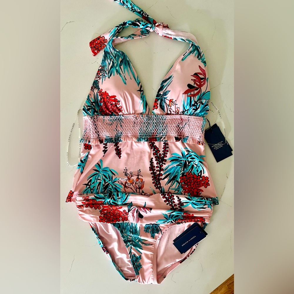 Tommy Hilfiger Pink Floral One Piece Swimsuit